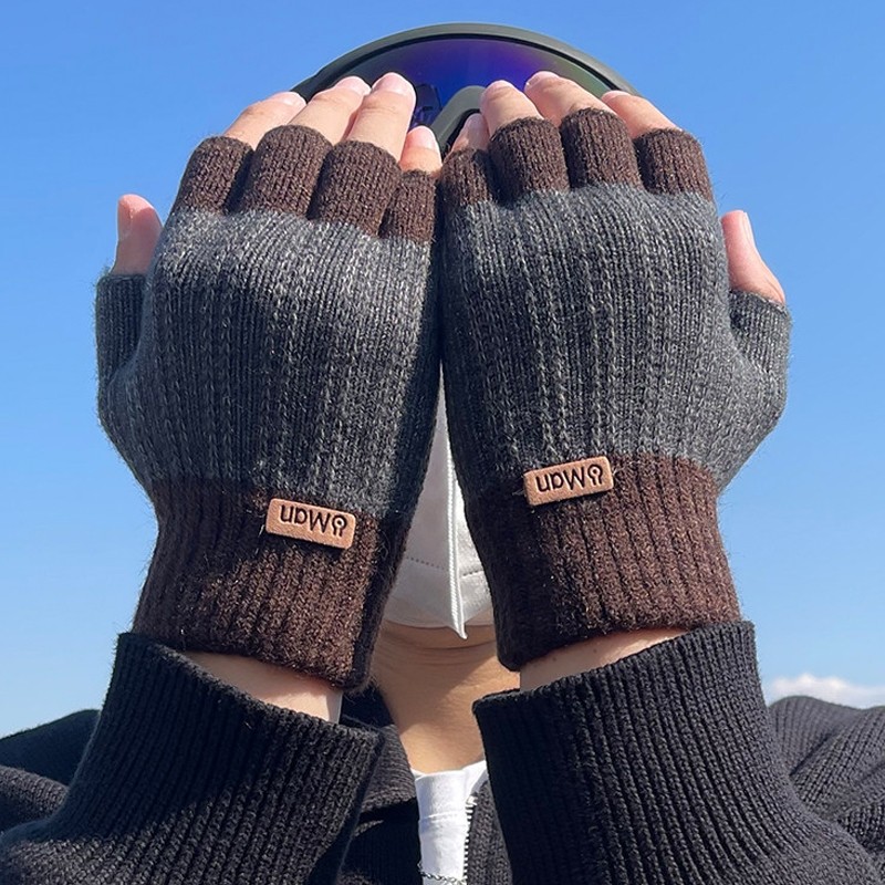 半指手套男露指冬季骑行加厚毛线漏指头学生写字针织保暖半截无指,服饰配件/皮带/帽子/围巾,手套,淘宝优惠券,粉丝福利购,淘宝优惠卷