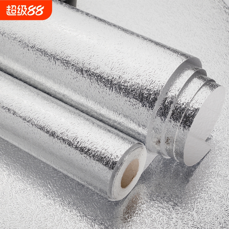 厨房防油贴纸家用耐高温墙贴防水防潮防霉墙纸自粘台面柜子锡箔纸