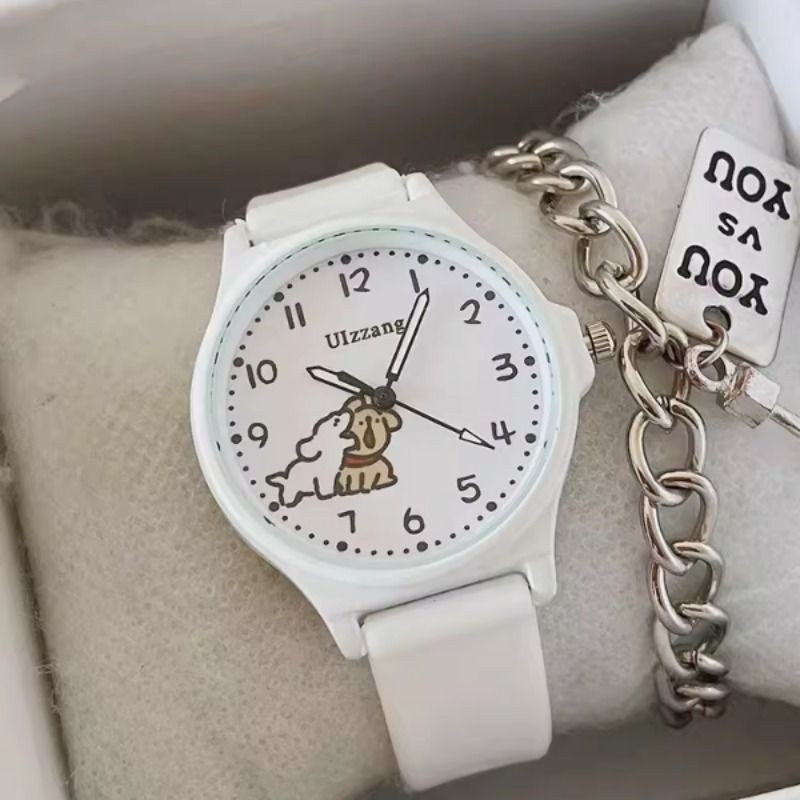 手表女款初中小学生可爱卡通小狗只看时间儿童女孩高颜值防水石英