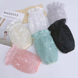 上班工作秋成人护袖 子防脏黑女短款 筒头 套白色羽绒服专用袖 蕾丝袖