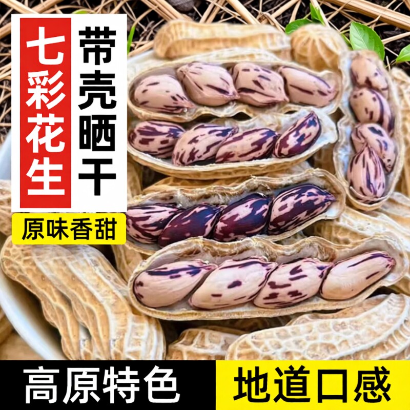 云南七彩花生带壳生生晒干4斤普洱特产原味干货包邮散装老品种