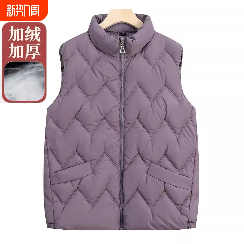 妈妈冬装背心外套宽松加厚棉马甲坎肩中老年人女奶奶保暖棉服马夹