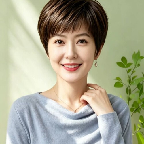 假发全头套真人发丝女士短直发全中老年妈妈款假发套轻薄自然减龄