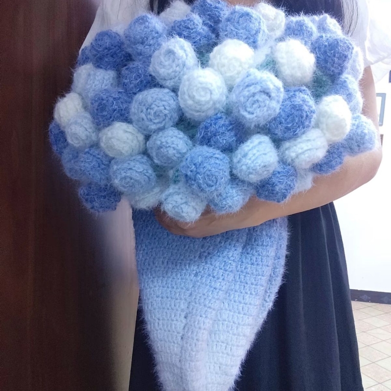 花束毯子手工编织diy材料包