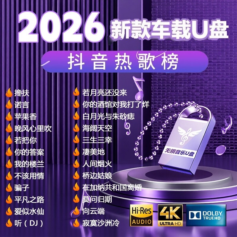 柏林之声】汽车载音乐u盘2026抖音网络流行曲无损音质网红优盘d