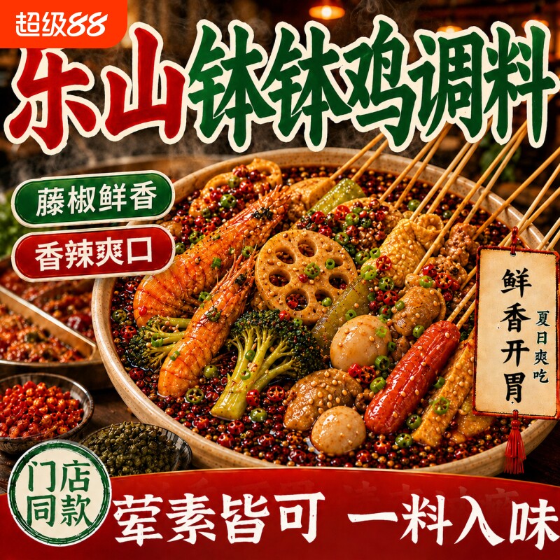 正宗四川乐山钵钵鸡调料商用配方冷串串盆火锅麻辣烫底料包香