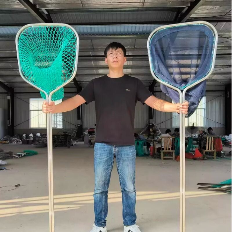 一体成型不锈钢抄网捞鱼网渔具鱼网超硬鱼捞海鲜赶海网抄捞子网兜