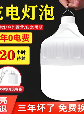 USB充电照明灯灯泡应急家用夜市摆摊地摊灯户外LED露营灯太阳能