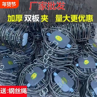 老鼠夹子高灵敏强力新款弹簧捕鼠器圆形捕鼠夹铁老式捉扑家用钢丝