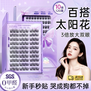 假睫毛贴免胶自粘自然仿真2026太阳花狐系婴儿弯韩女团眼睫毛仙子