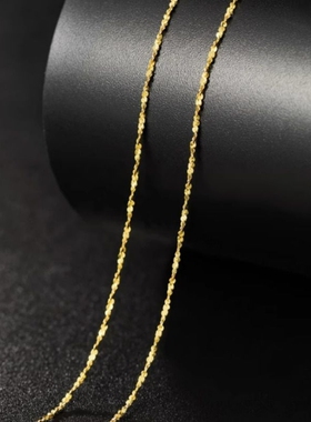 裸链彩银项链细镀18K黄金色镀金