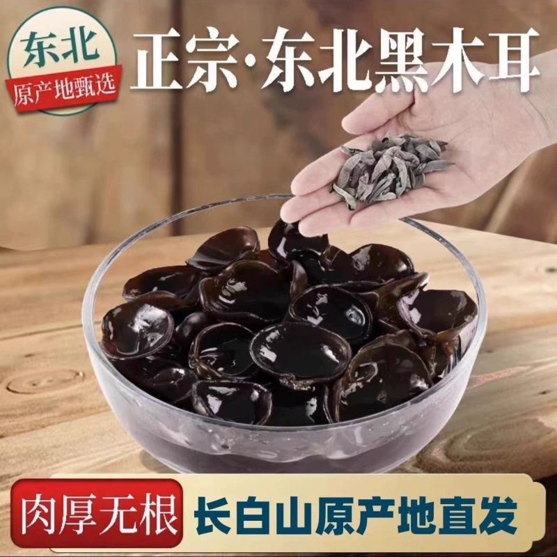 东北长白山特产黑木耳干货500g秋木耳官方旗舰店非特级野生小碗耳