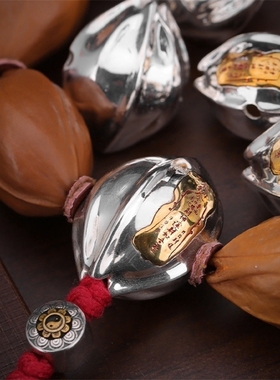 四花铁核三通道系五路财神文玩配饰民族风铁核diy手串手绳配件