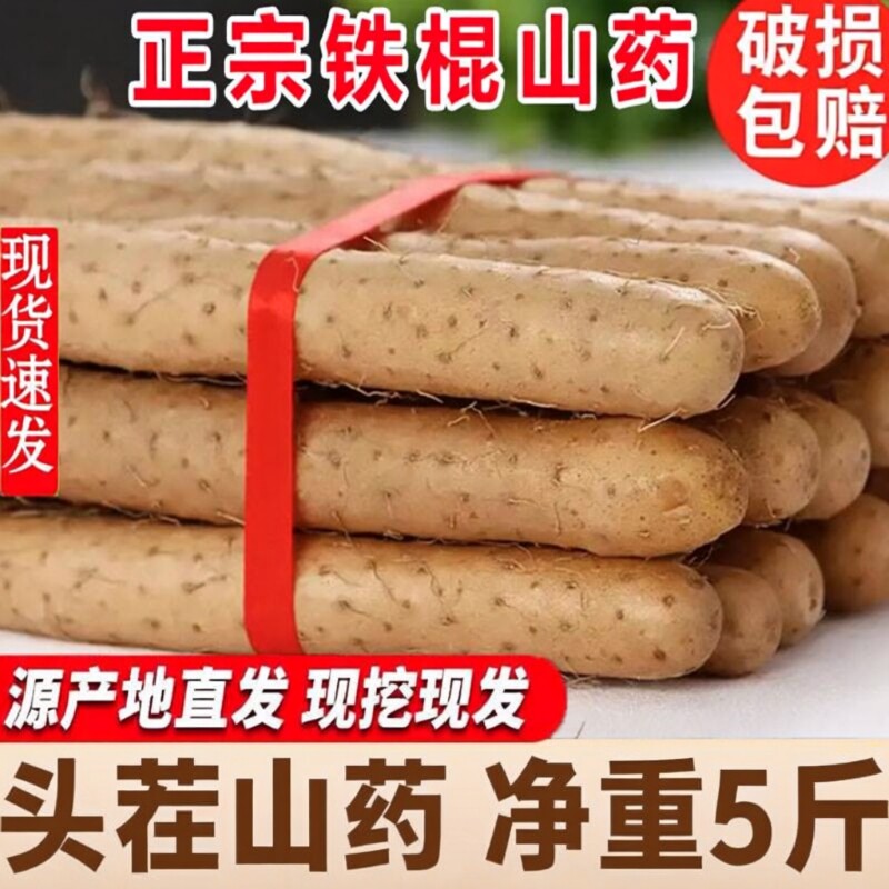 正宗河南焦作温县垆土铁棍山药新鲜现挖粉糯怀淮山生铁杆包邮甘甜