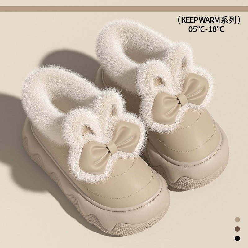 棉拖鞋女包跟冬季加绒月子防滑毛绒保暖鞋子全包舒适过冬兔耳冬日