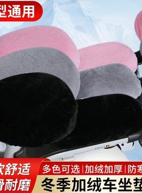 通用毛绒电动自行车座套冬季加厚加绒爱玛电瓶车坐垫套后座靠背