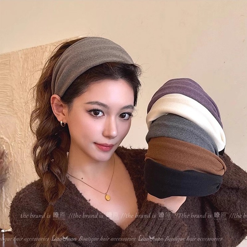 日常外戴宽边发捆发箍发带女2025新款压发高颅顶灰色发卡发旅头箍