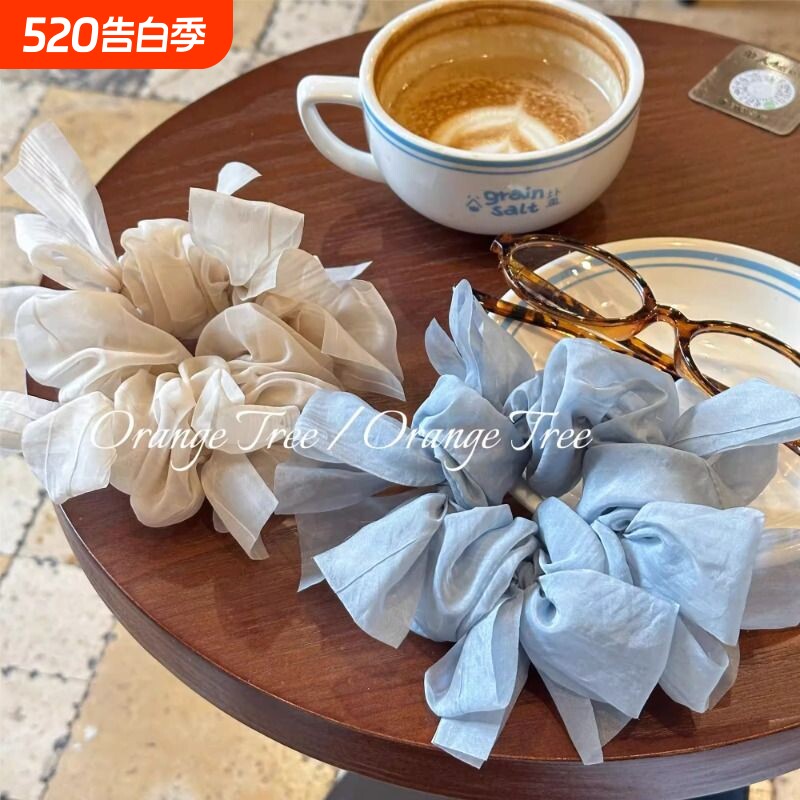 歪橙子树 | 心动浅春 芭蕾柔雾感蝴蝶结系带大肠发圈发绳发饰