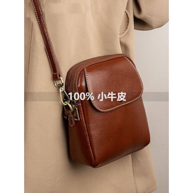 爱马女仕小包女新款植鞣牛皮手机包复古软皮斜挎包时尚百搭单肩包