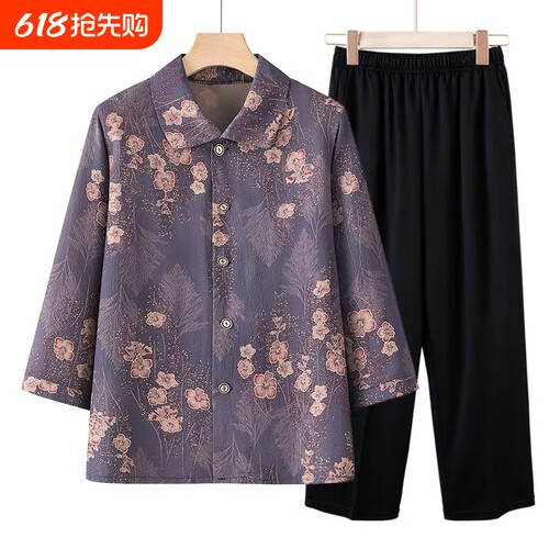 中老年春装衬衫奶奶春夏薄款上衣