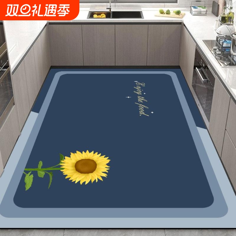 大尺寸硅藻泥厨房地垫可水洗防滑