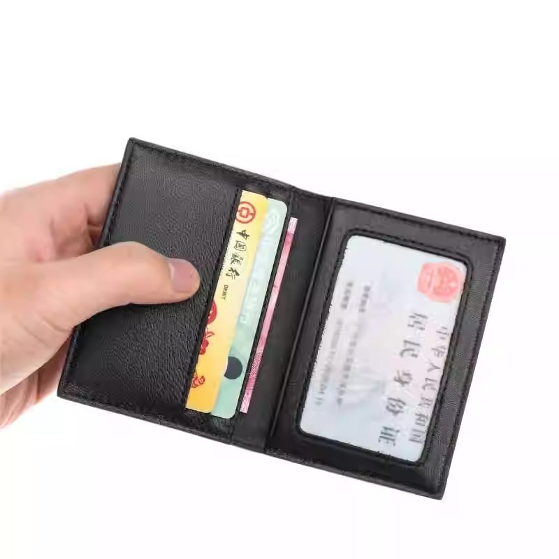 山姆折叠小卡包男羊皮质感零钱包女真皮超薄随身名片包柔软皮质卡