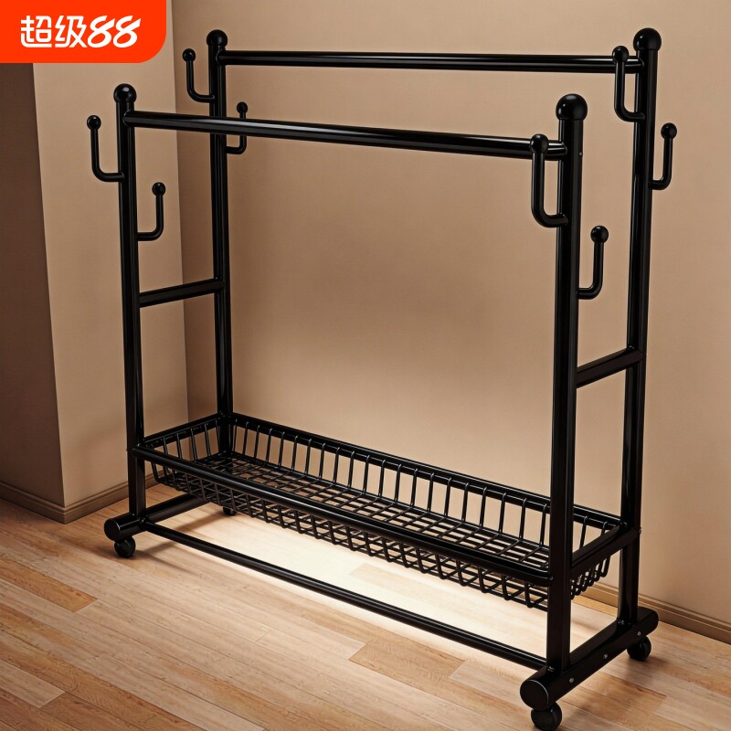 挂衣架落地加粗加厚简易衣架阳台晾衣架宿舍晾晒衣杆出租屋衣帽架