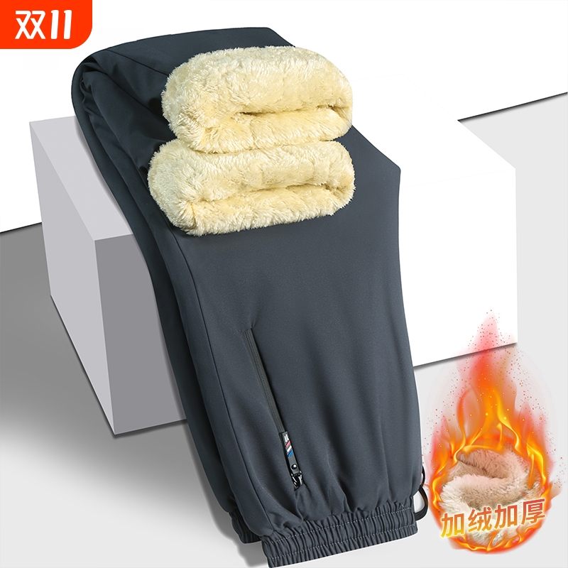 中老年棉裤男款秋冬季羊羔绒裤子