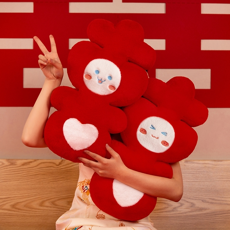 压床娃娃一对结婚高档婚房床上婚庆公仔福娃毛绒金童玉女玩偶喜娃