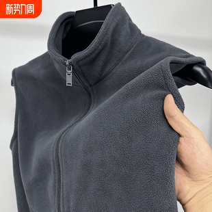 外套加厚潮流 马甲保暖背心立领拉炼双面奥粒绒坎肩无袖 秋冬季 男士