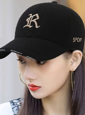 大头围棒球帽帽子女2024新款显脸小帽檐鸭舌夏季防晒帽黑色潮流