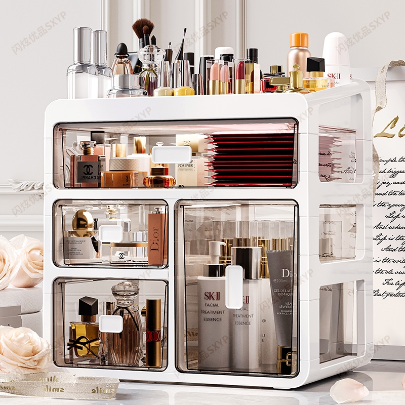 化妆品收纳盒梳妆台置物架高级感