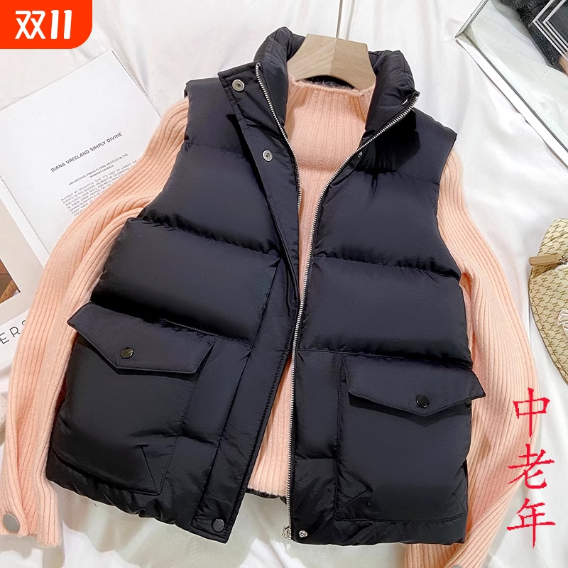 加绒棉马甲女士2024秋冬季新款中年妈妈装百搭外套外穿背心马夹