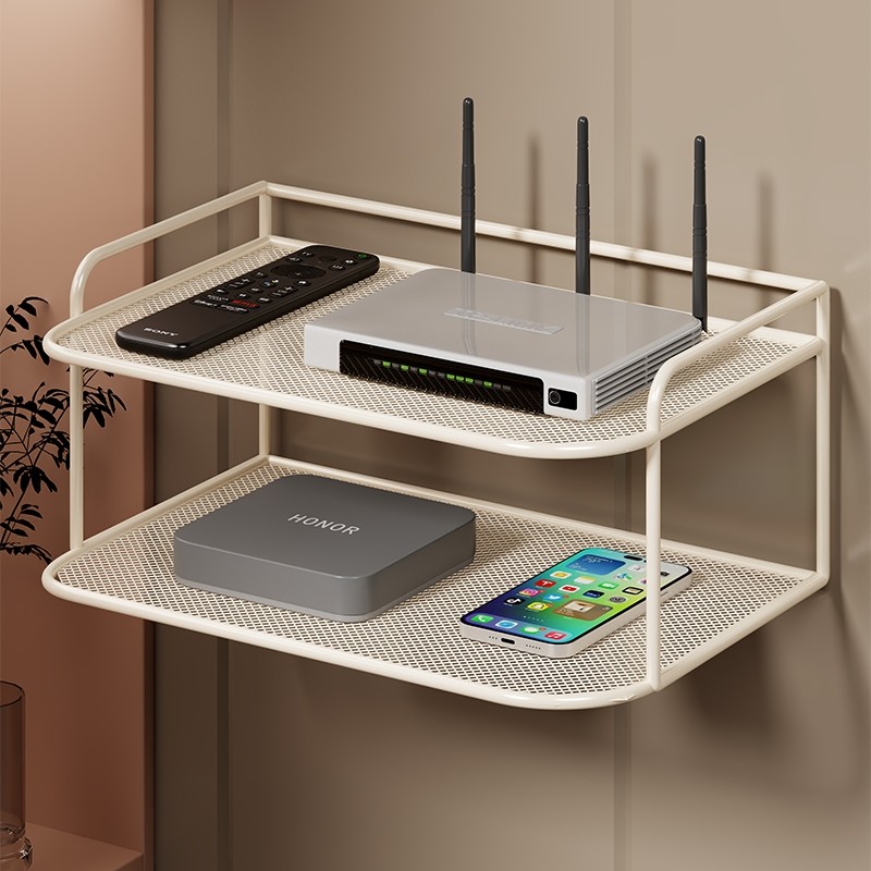 路由器置物架机顶盒托架墙上壁挂式免打孔监控器路由器多功能支架