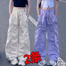 女童裤子夏季薄款2025新款儿童长裤夏装直筒童装工装裤休闲裤速干