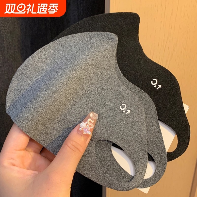 无痕立体保暖口罩女双面德绒秋冬季高颜值防风防寒骑行电动车面罩