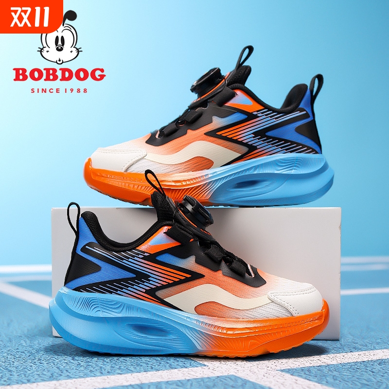巴布豆男童运动鞋秋季2025新款男孩鞋子透气网面小学儿童跑步鞋