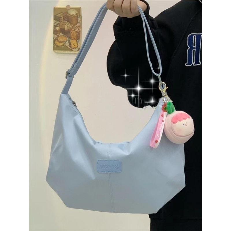 高颜值 日系ins大容量单肩包包女休闲饺子包大学生上课通勤斜挎包