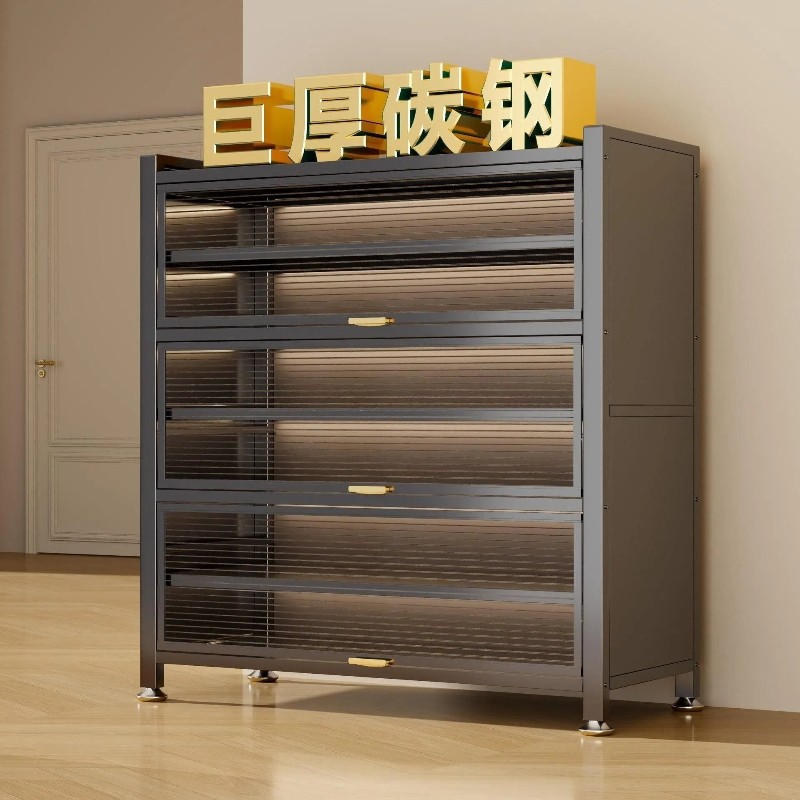 家用钢制鞋柜多层防尘鞋架门口入户玄关大容量收纳置物柜鞋子结实