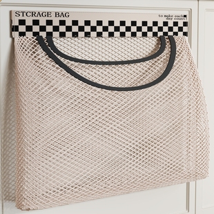 魔术贴收纳网兜厨房垃圾袋收纳神器墙上壁挂袜子置物袋挂袋大容量