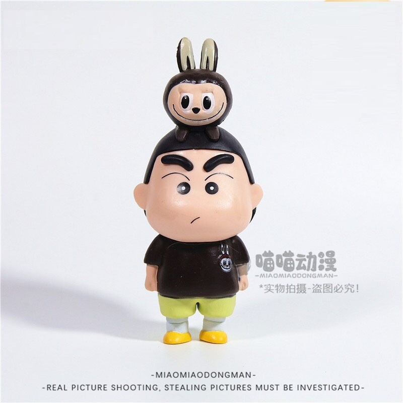蜡笔小新手办拉布布小新耿鬼小新可爱拉布布趴趴小新盒装摆件