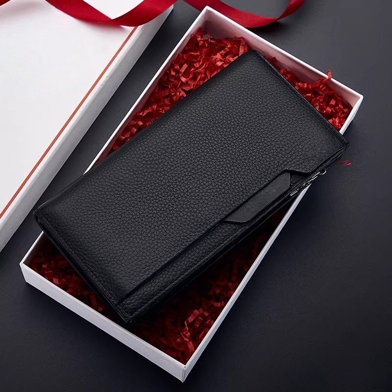 2026新款长款大容量多卡位真软皮男士多功能钱包商务皮夹手拿包