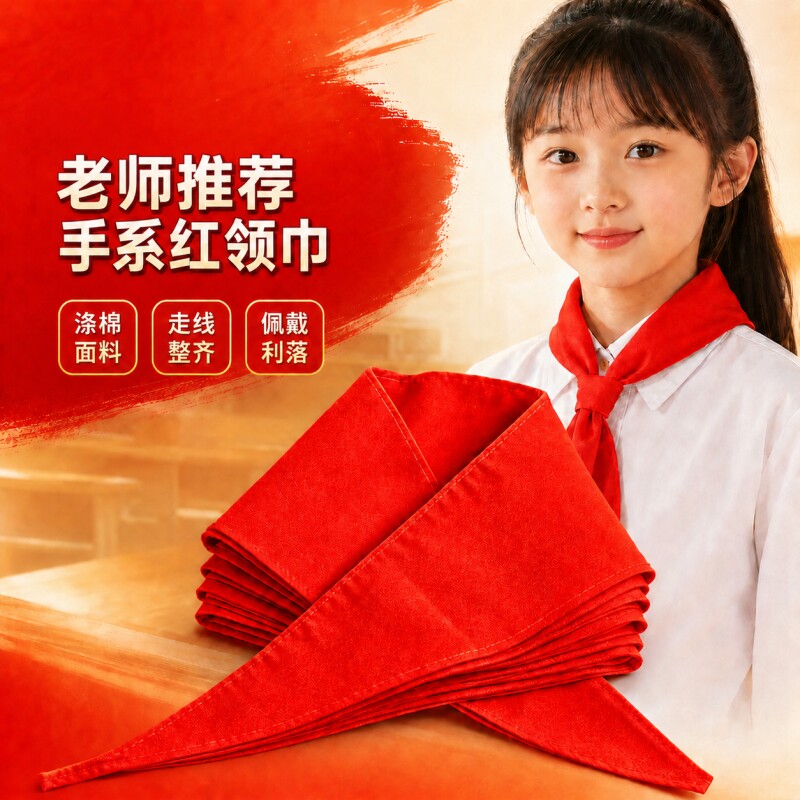 红领巾小学生纯棉通用透气不掉色图片