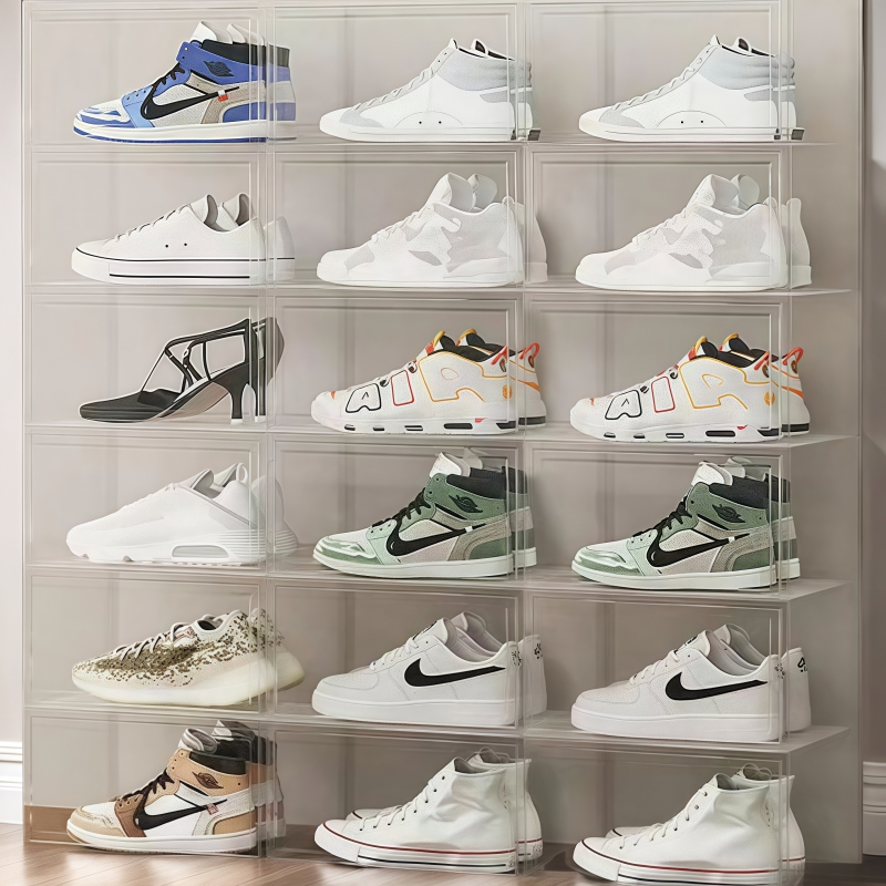 12件装塑料收纳盒防尘鞋架鞋子收纳神器鞋柜家用透明鞋盒省空间