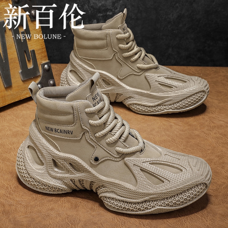 NEW BOLUNE/新百伦男鞋秋季高帮英伦风马丁靴登山防滑运动老爹鞋