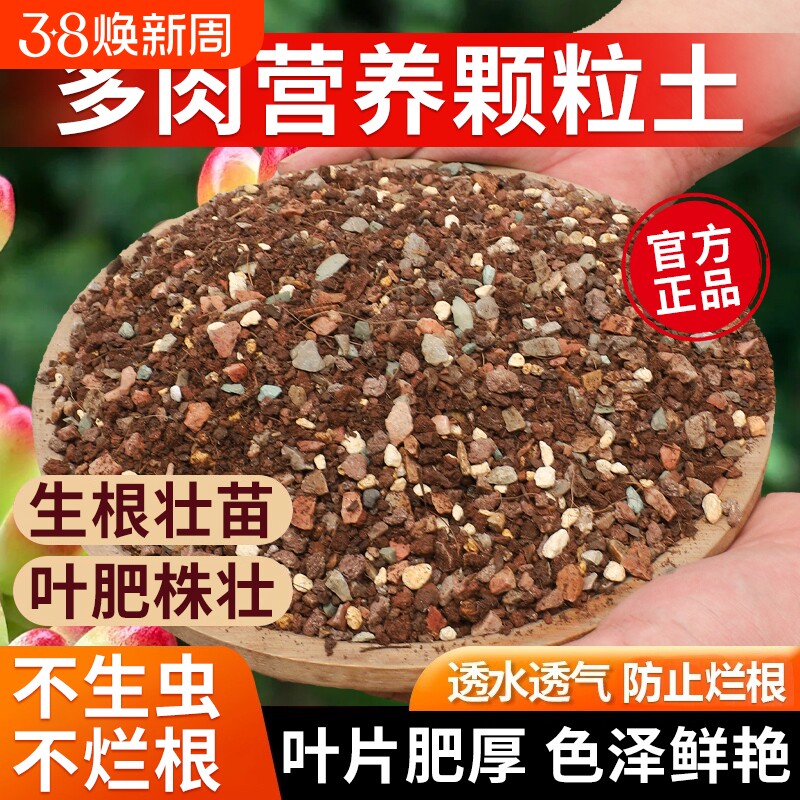 多肉专用颗粒土花土种养多肉植物营养土透气疏松仙人球土种植土肥