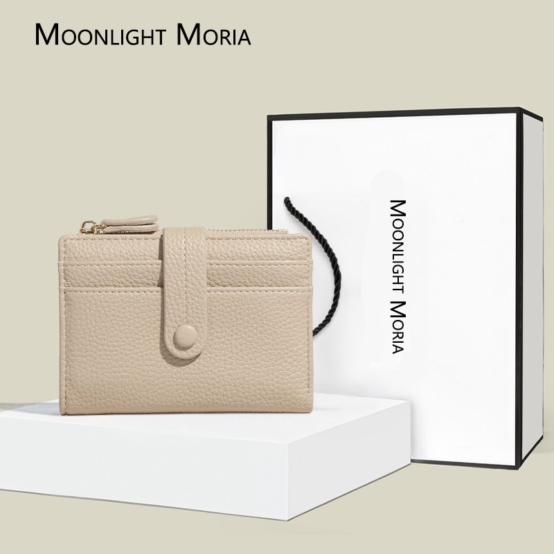 简约钱包女短款二折荔枝纹卡包一体2025新款学生零钱包钱夹三合一