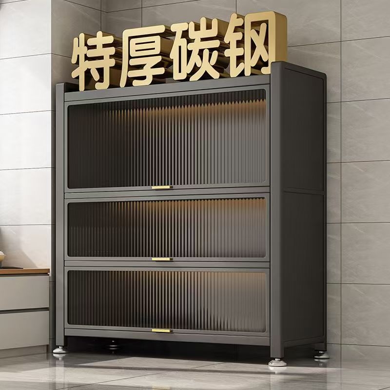 钢制书架一体靠墙可移动防尘书柜