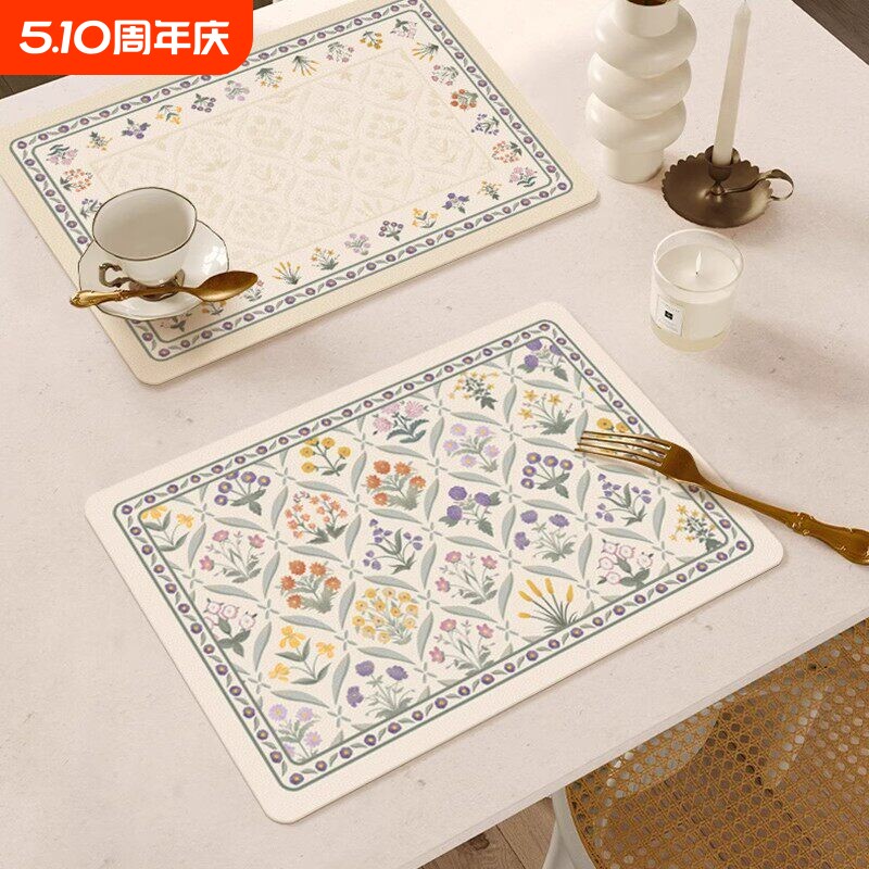 法式皮革餐垫碗盘垫高级感防水防油西餐垫轻奢隔热易打扫桌面防烫