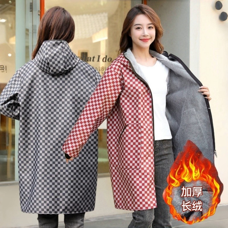 罩衣女新款冬季加绒加厚外穿2025防水防油保暖工作服厨房家用围裙